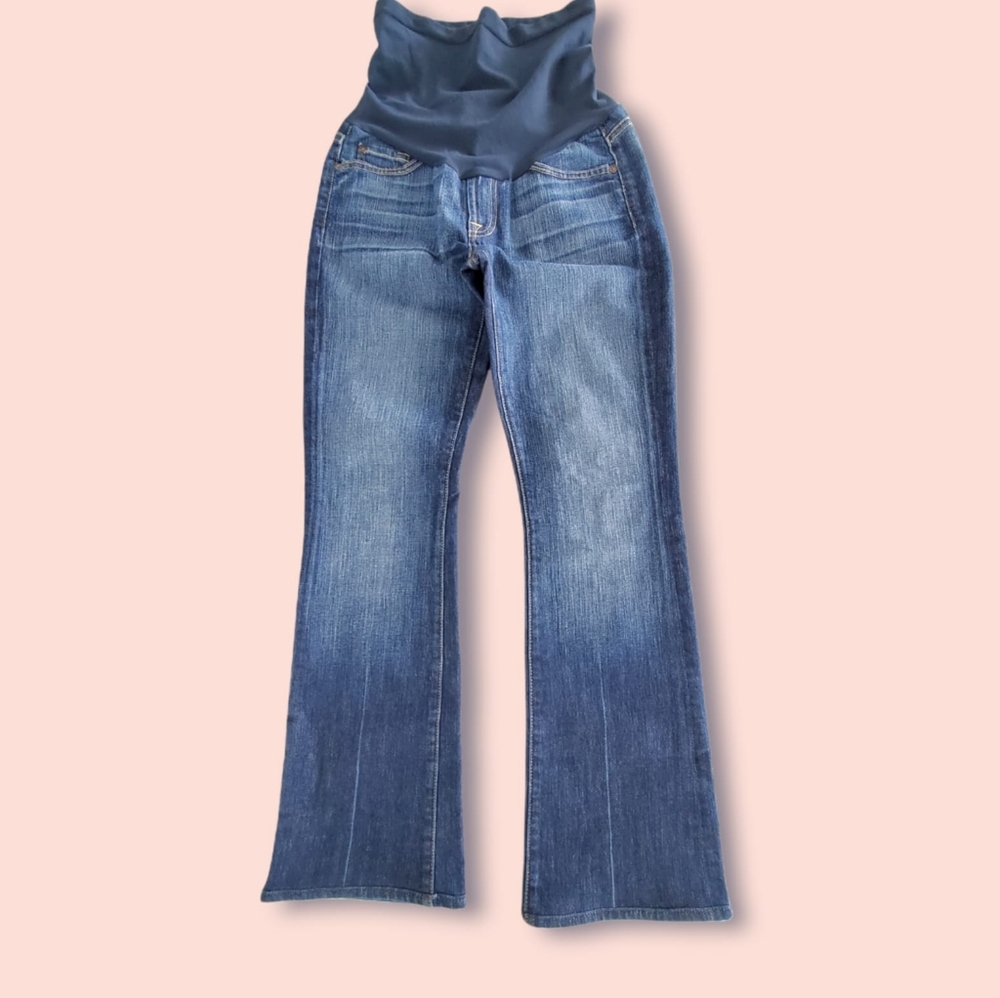 7 for all mankind maternity blue jeans sz 28